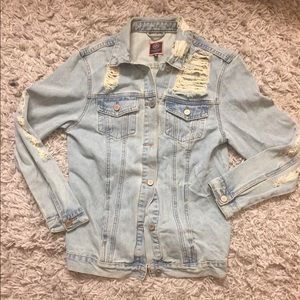 Boom Boom- Distressed Jean Jacket
